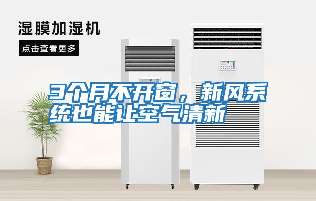 3個月不開窗，新風系統也能讓空氣清新