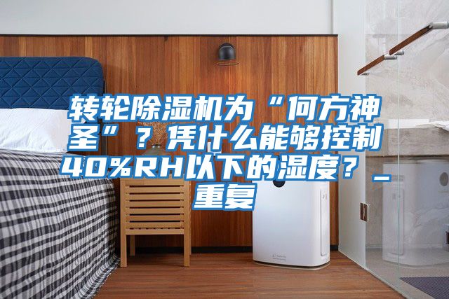 轉(zhuǎn)輪除濕機(jī)為“何方神圣”？憑什么能夠控制40%RH以下的濕度？_重復(fù)